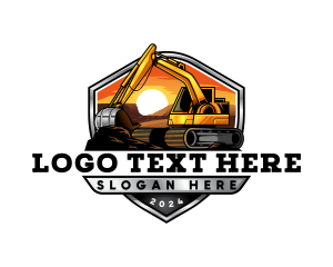 Backhoe - Excavator Construction Builder logo design