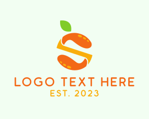 Typography - Orange Juice Letter S logo design