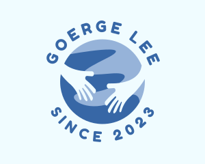 Enterprise - Blue Globe Hand logo design