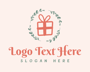 Novelty Shop - Leaf Wreath Gift Shop logo design