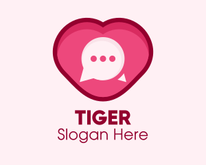 Heart Dating Flirt Message Logo