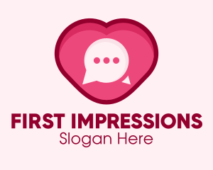 Heart Dating Flirt Message logo design