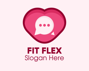 Chat Bubble - Heart Dating Flirt Message logo design