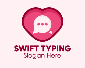 Typing - Heart Dating Flirt Message logo design