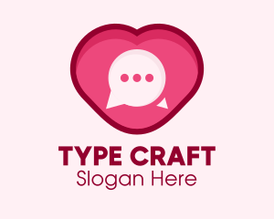 Heart Dating Flirt Message logo design