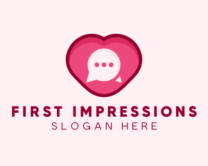 Heart Dating Flirt Message logo design