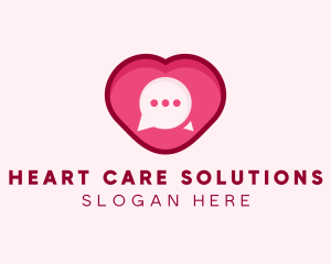 Heart Dating Flirt Message logo design