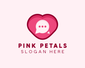 Heart Dating Flirt Message logo design