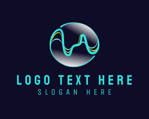 Electric Current - Abstract Pulse Graph Waves logo design
