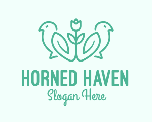 Natural Flower Birds logo design