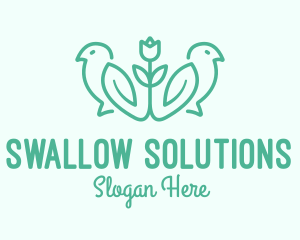 Swallow - Natural Flower Birds logo design