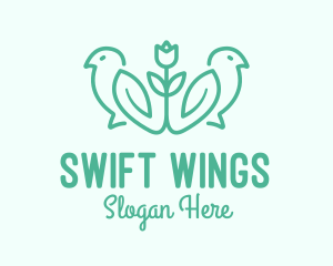 Swallow - Natural Flower Birds logo design