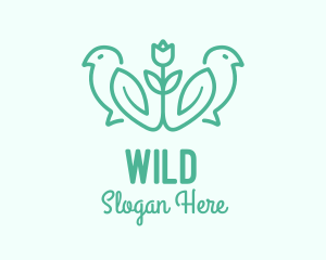 Black Falcon - Natural Flower Birds logo design