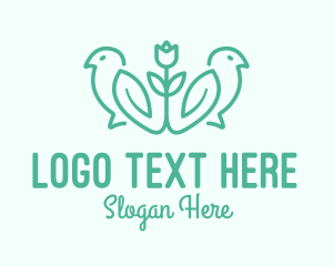 Natural Flower Birds Logo