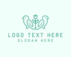 Natural Flower Birds logo design