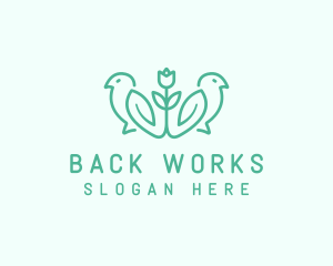 Natural Flower Birds logo design