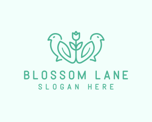 Natural Flower Birds logo design