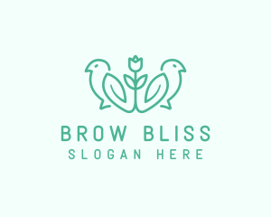 Natural Flower Birds logo design