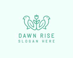 Natural Flower Birds logo design