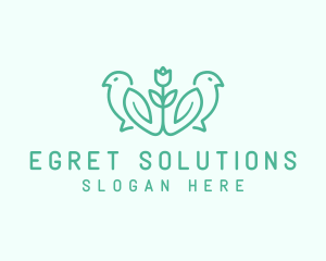 Natural Flower Birds logo design