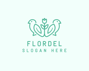 Natural Flower Birds logo design