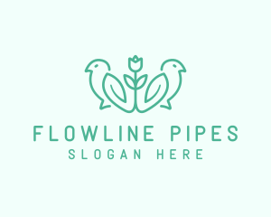 Natural Flower Birds logo design