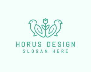 Natural Flower Birds logo design