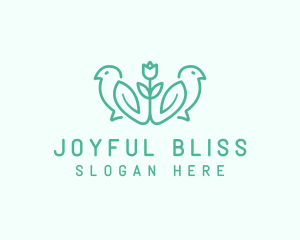 Natural Flower Birds logo design