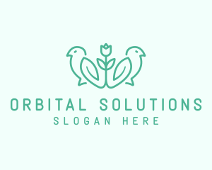 Natural Flower Birds logo design