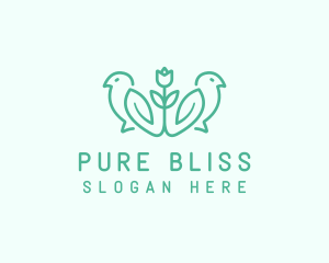 Natural Flower Birds logo design