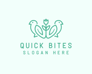 Natural Flower Birds logo design