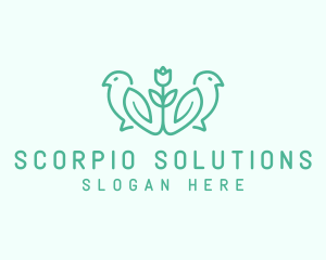 Natural Flower Birds logo design