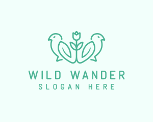 Natural Flower Birds logo design