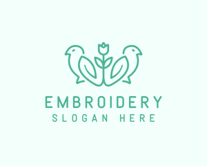 Natural Flower Birds logo design