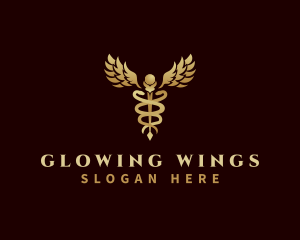 Health Caduceus Wing logo design