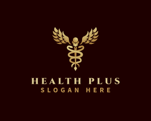 Health Caduceus Wing logo design