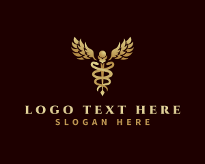Laboratory - Health Caduceus Wing logo design