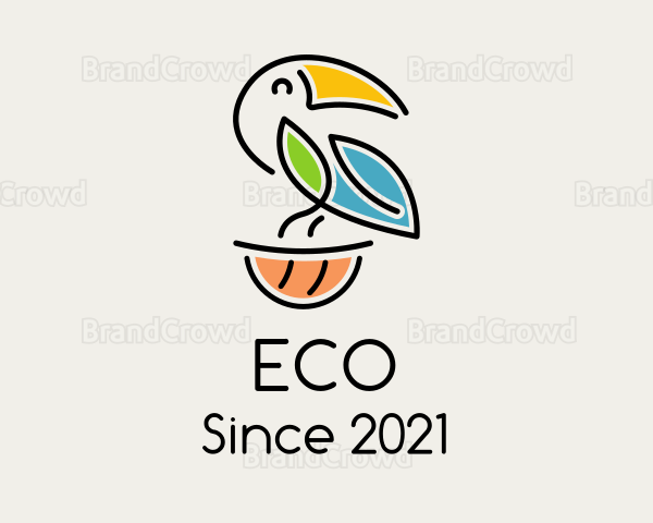 Happy Perched Toucan Logo