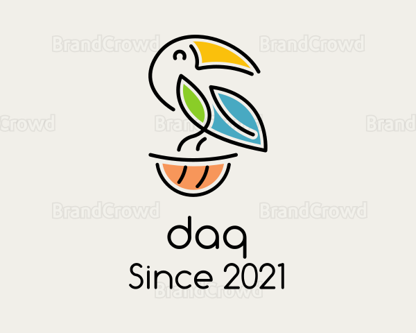 Happy Perched Toucan Logo