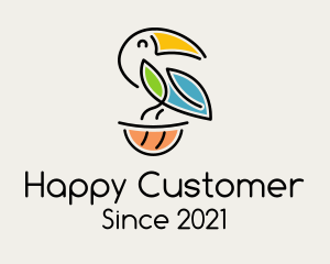 Happy Perched Toucan  logo design