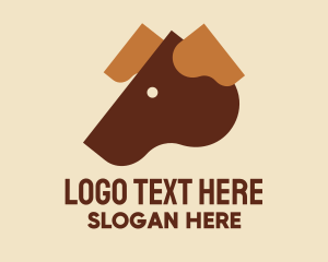 Daschund - Brown Dog Head logo design