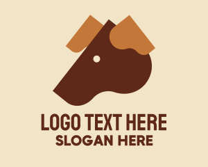 Doggy - Brown Dog Head logo design