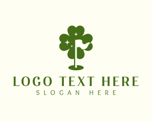 Hole - Golf Clover Flagstick logo design