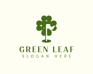 Golf Clover Flagstick logo design