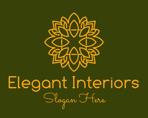 Orange Decorative Leaf logo design