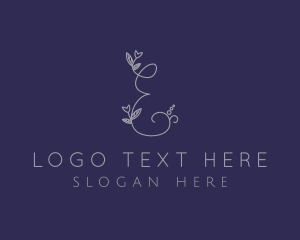 Floral Plant Letter E  Logo
