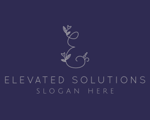 Floral Plant Letter E  logo design