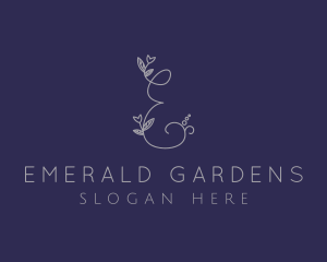 Floral Plant Letter E  logo design