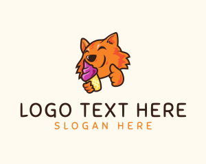 Sugar Cone - Fox Ice Cream Cone logo design
