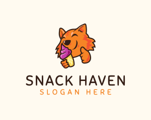 Fox Ice Cream Cone logo design